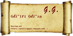 Gálfi Géza névjegykártya