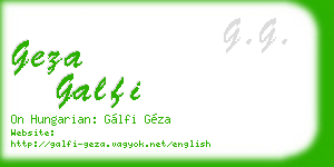 geza galfi business card