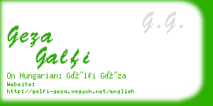 geza galfi business card